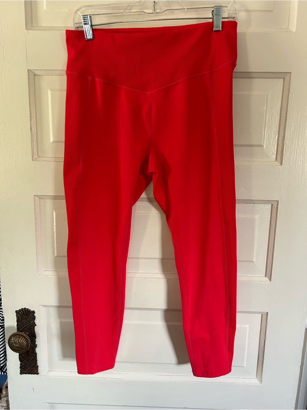 NWOT Zella Bright Red High-Waist Active Leggings, Pocket. Size Large